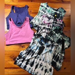 Mono B LOT OF 6 Tie-Dye Tops and bras